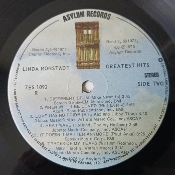 Vintage Linda Ronstadt Greatest Hits vinyl record 1976 first pressing - Picture 11 of 11